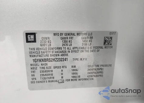 2017 Cadillac Xt5 Luxury from USA, damaged, VIN 1GYKNBRS2HZ232241